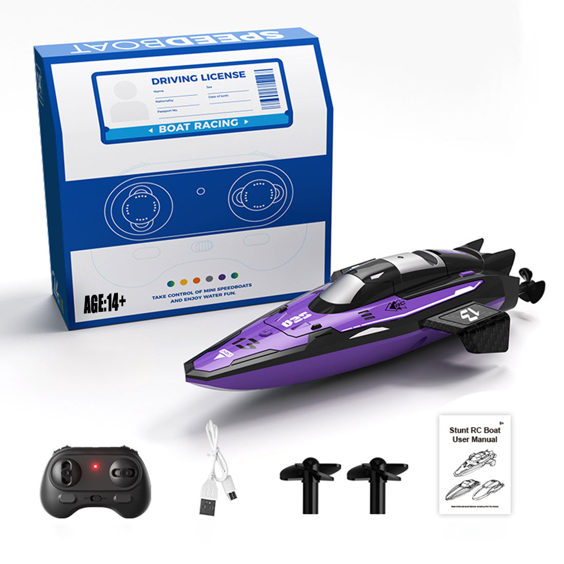 1/43 mini 2.4g dual motor rc speed boat dual speed modes model