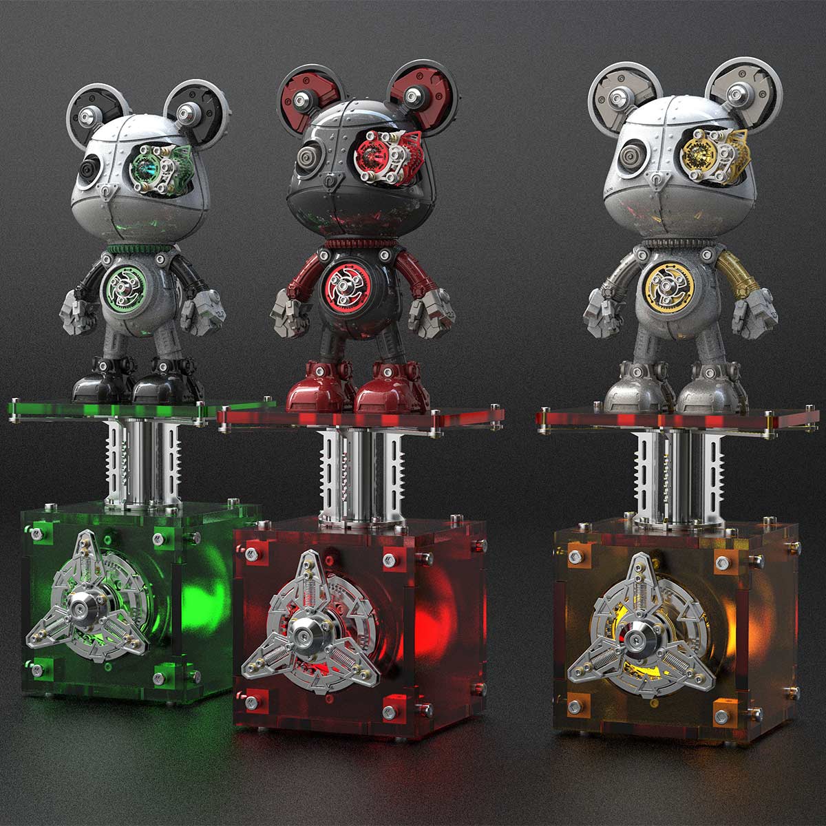 luminous acrylic mechanical display base diy metal stand