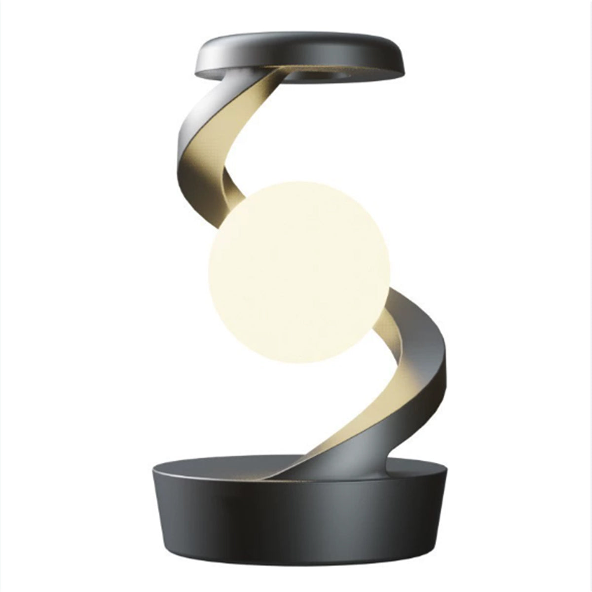 rotating levitating night light – wireless charging bedside ambient lamp, desktop decor