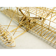 wooden 1/24 scale wright-flyer i model kit, open-frame biplane aircraft assembly kit, precision-cut wood diy model for aviation collectors & desktop display