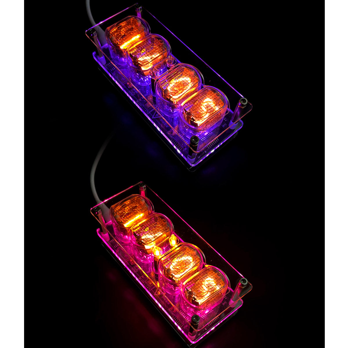 soviet cyberpunk in12 nixie tube clock - retro vintage desktop decor