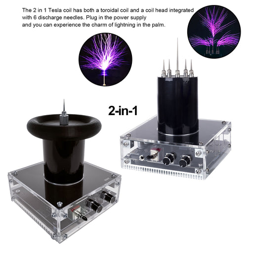 2 In 1 Multifunction Bluetooth Square Wave Music Tesla Coil Scientific Experiment Toy with 25cm Artificial Lightning