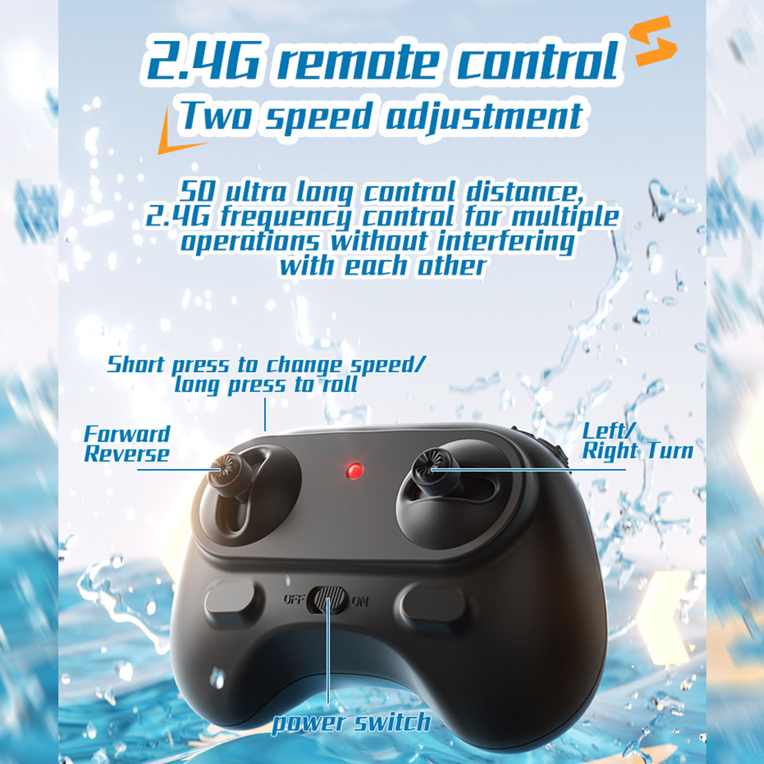 1/43 mini 2.4g dual motor rc speed boat dual speed modes model