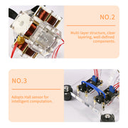 transparent acrylic four-coil brushless hall motor model, stem electromagnetic science display