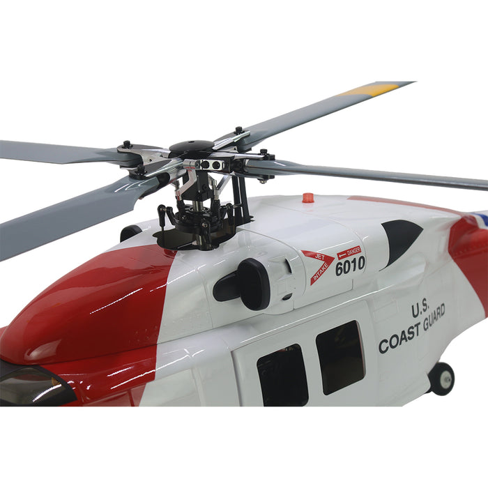 flishrc fl500 hh-60 jayhawk coast guard 500-class 2.4ghz 6ch scale rc helicopter with l7 flight controller, 4-mode gps positioning, realistic cockpit – rtf remote control helicopter