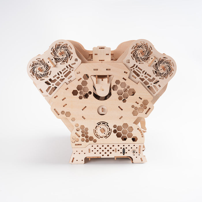 w12 running engine model kit 1400+ pcs functional 3d wooden mechanical car engine