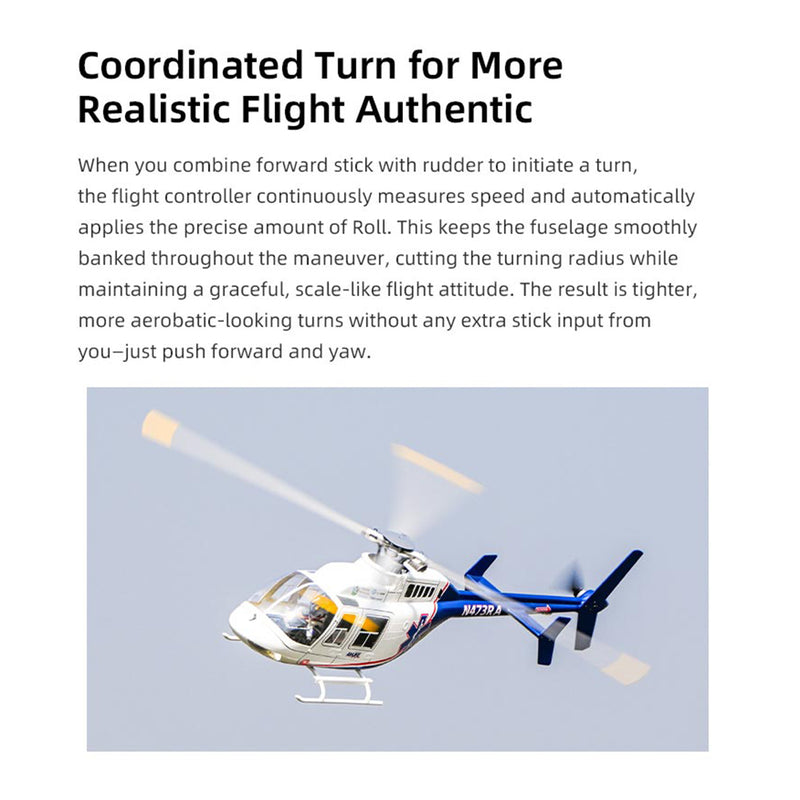 flywing bell-407 470 size 2.4g 6ch military rc helicopter model with ace flight controller, gps, quick release rotors and adjustable left/right-handed controls (rtf version)