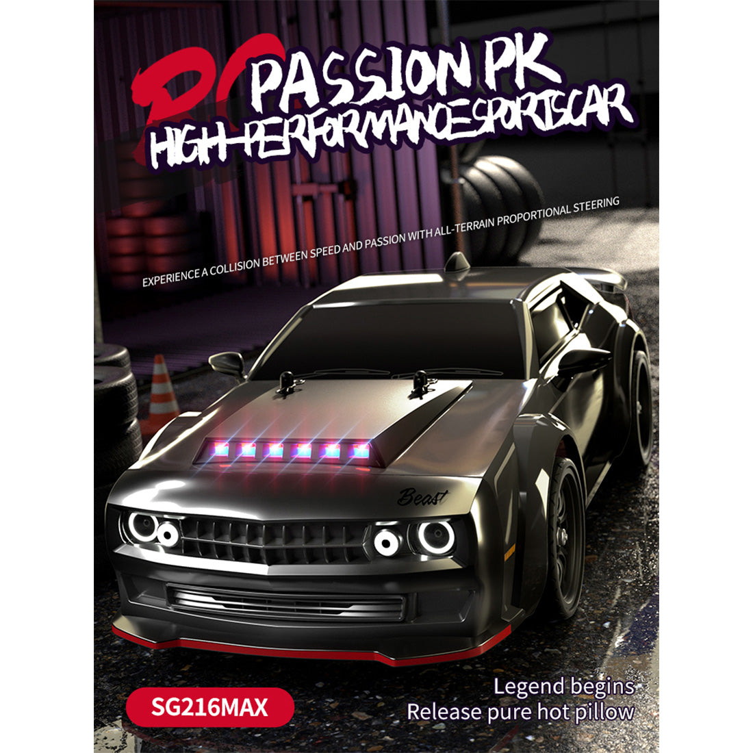 sg216 1/16 scale full-proportional 4wd high-speed rc drift car