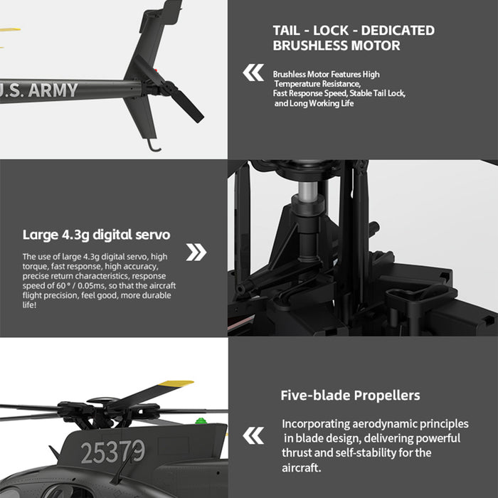 YU XIANG F119S MD500 1/16 Scale 250-Class RC Little Bird Helicopter – Flybarless 2.4G 9CH RTF Model with 6G/3D Flight Modes