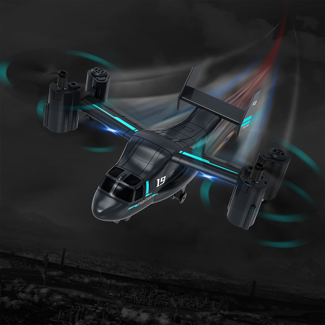 lmrc v-22 2.4g 6ch land/air dual-mode scale rc helicopter model with optical flow positioning