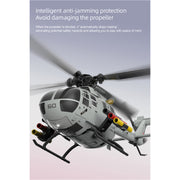 rc era c186s bo105 1/48 scale 2.4g 6ch single-rotor flybarless realistic intelligent rc helicopter model with barometric altitude hold, optical flow positioning, one-key tol & missile mounting rack (rtf)
