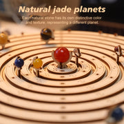 3d wooden mechanical orrery solar system model kit, diy stem educational desktop display (413pcs)