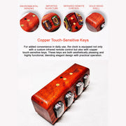 in-12 nixie tube clock bluetooth alarm clock, vintage glow tube desk clock with black walnut wood & remote control