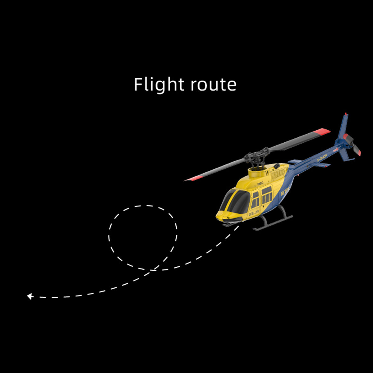 a60 bell206 90-class 2.4g 4ch single rotor flybarless mini rc helicopter model with optical flow altitude hold 1/42 scale
