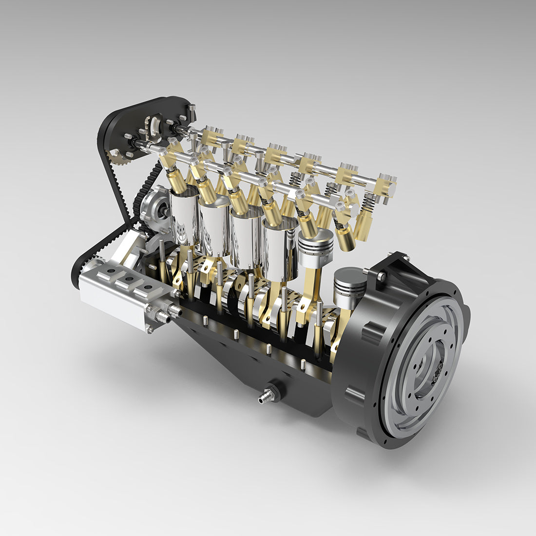 ENJOMOR GS-L6 1/5 Scale 28CC Inline 6-Cylinder DOHC 4-Stroke Water-Cooled Gasoline IC Engine Model - EngineDIY
