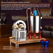 Retro All-metal Vertical Twin-Cylinder Steam Engine Model with Dynamic Balanced Crankshaft RTR STEM Model - EngineDIY