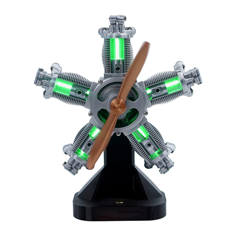 enjomor 3d printed radial 5-cylinder engine model kit that works