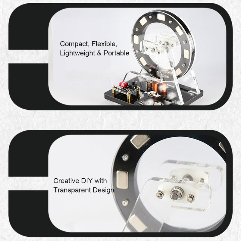Small Hall Sensor Motor Model - Brushless Ferris Wheel Demonstrator, Bedini Style - Low Power Consumption High Speed Tech Desk Decor - EngineDIY