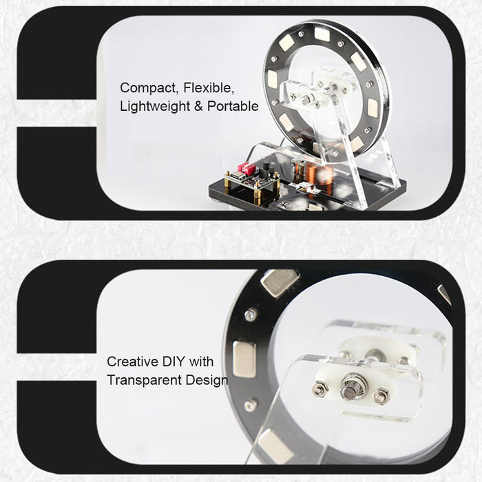 Small Hall Sensor Motor Model - Brushless Ferris Wheel Demonstrator, Bedini Style - Low Power Consumption High Speed Tech Desk Decor