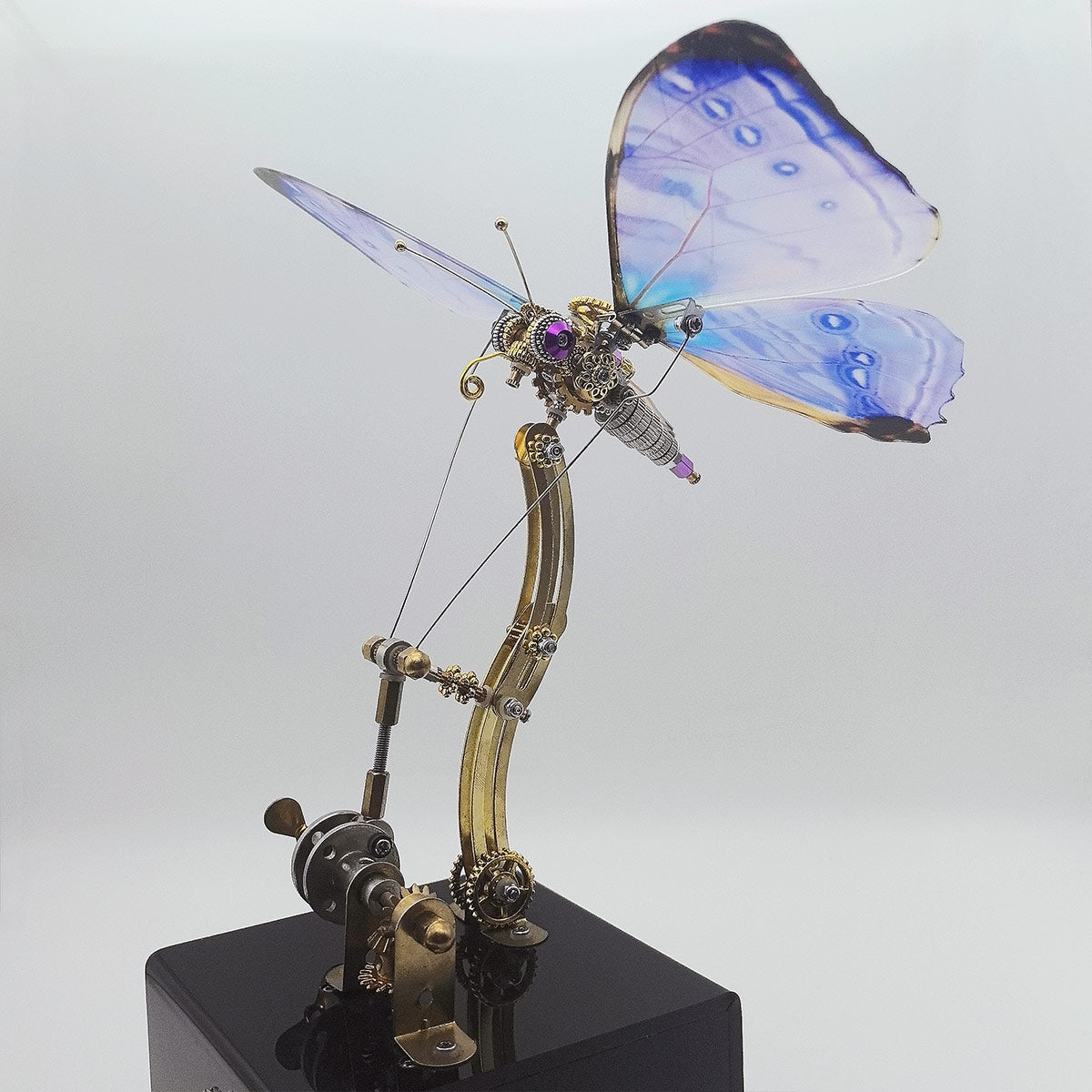 3d metal mechanical butterfly music box model kit