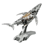 3d metal mechanical humpback whale model kit– diy marine creature assembly puzzle toy