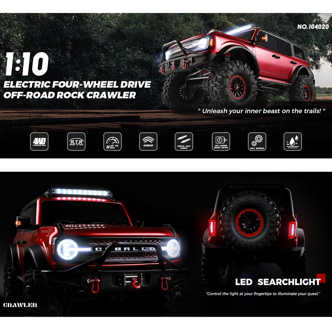 1/10 scale 2.4g 4wd rc off-road car rtr version