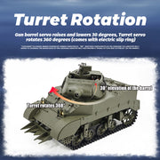 1/16 scale 2.4g u.s. mb self-propelled howitzer rc simulation tank model with sound and lights, telescoping smoke, dual-speed modes