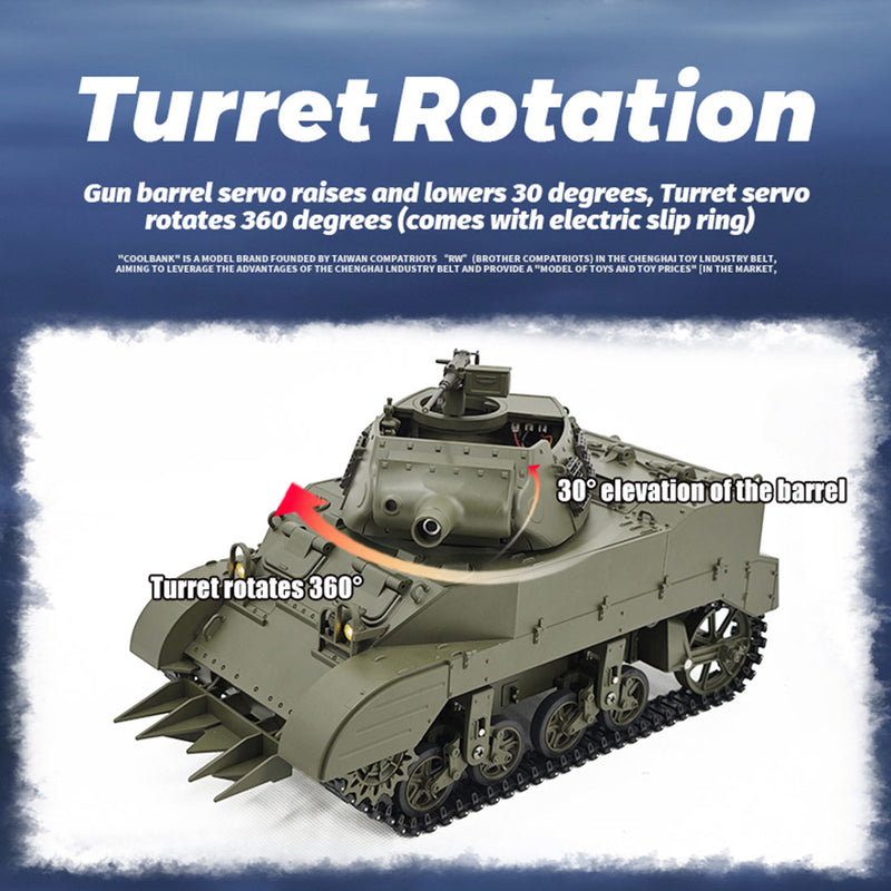 1/16 scale 2.4g u.s. mb self-propelled howitzer rc simulation tank model with sound and lights, telescoping smoke, dual-speed modes