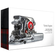 1/3 scale diy horizontal opposed 6-cylinder engine kit with operational turbocharger - electric motorized stem educational display model