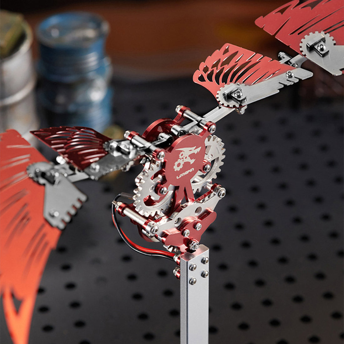 flaming shadow 3d metal mechanical ornithopter assembly model kit with mechanical transmission