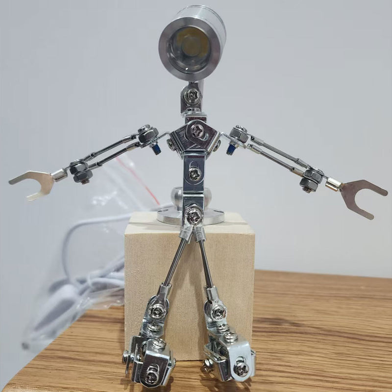 3D Metal Steampunk Sparkling Silver Mechanical Lamp Model