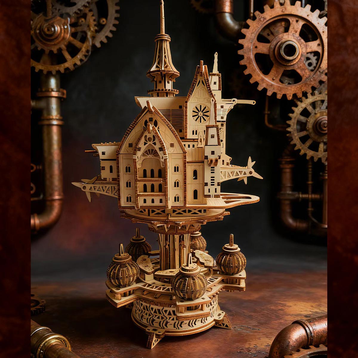 wooden diy sky sanctuary castle 3d model kit desk decor & gift