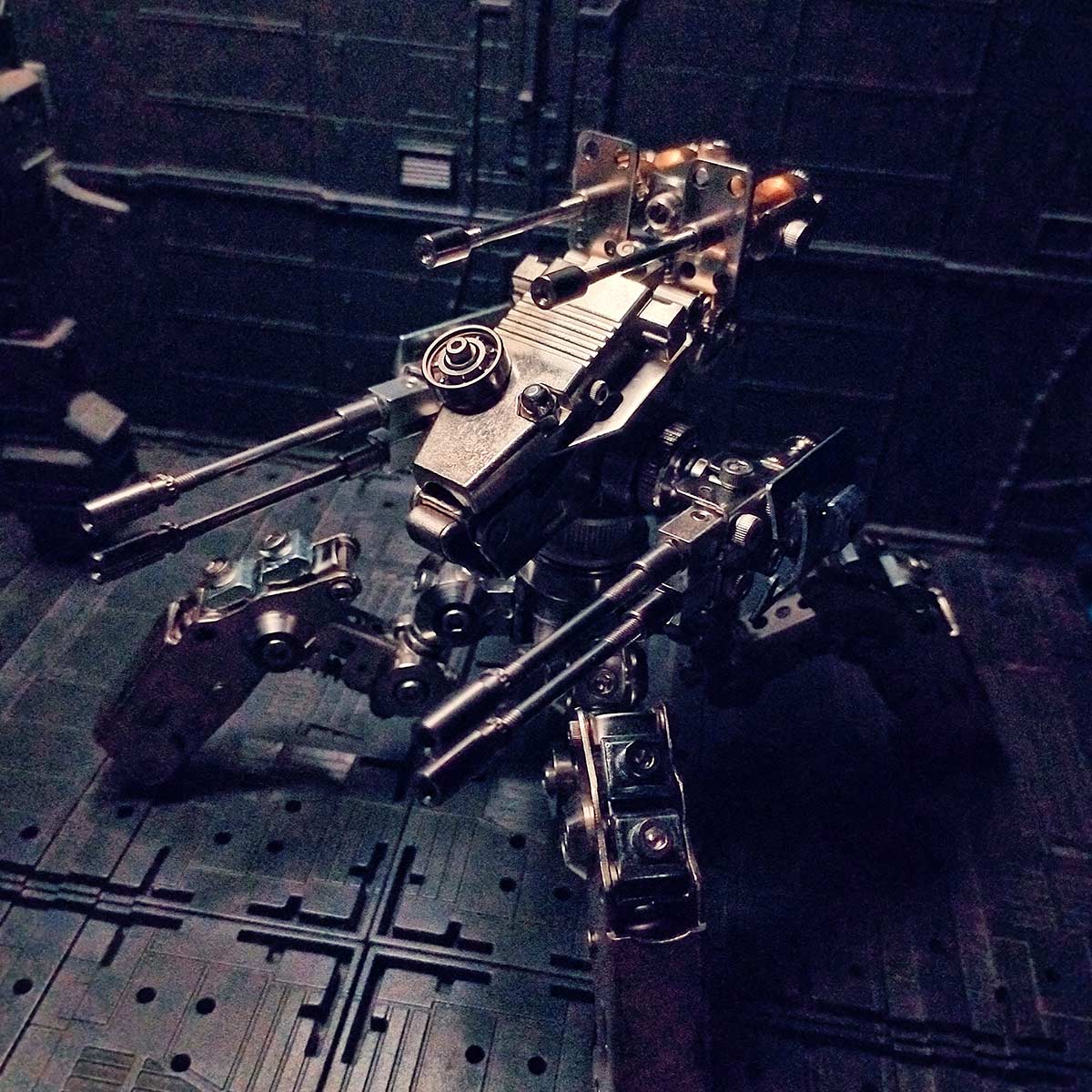 3d metal quadruped mecha model kit, creative collectible display (410pcs)