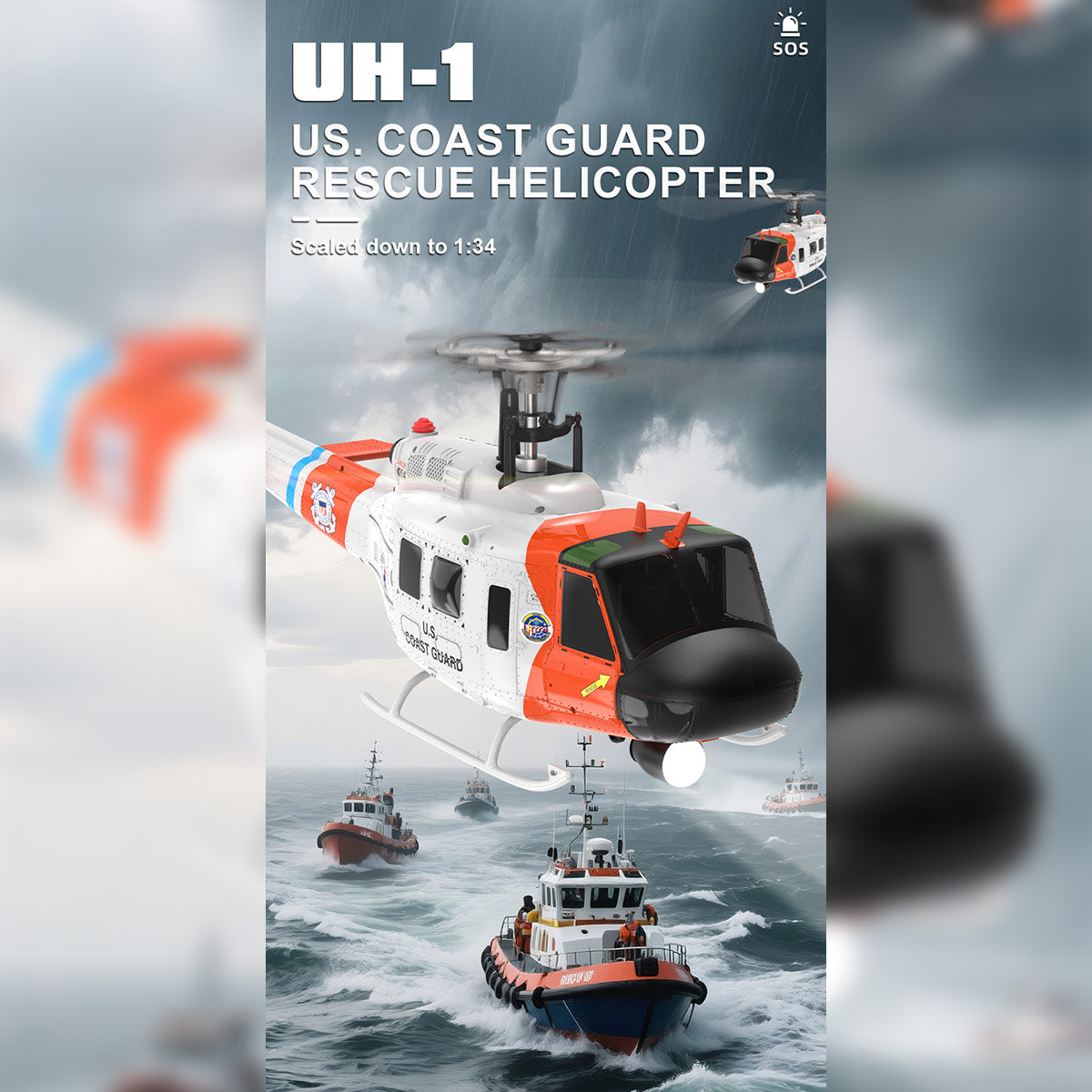 wolfbush f07s uh-1 huey – 6ch brushless gps rc helicopter