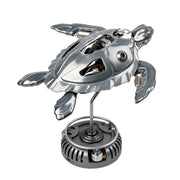 mechanical turtle diy metal assembly kit with lights