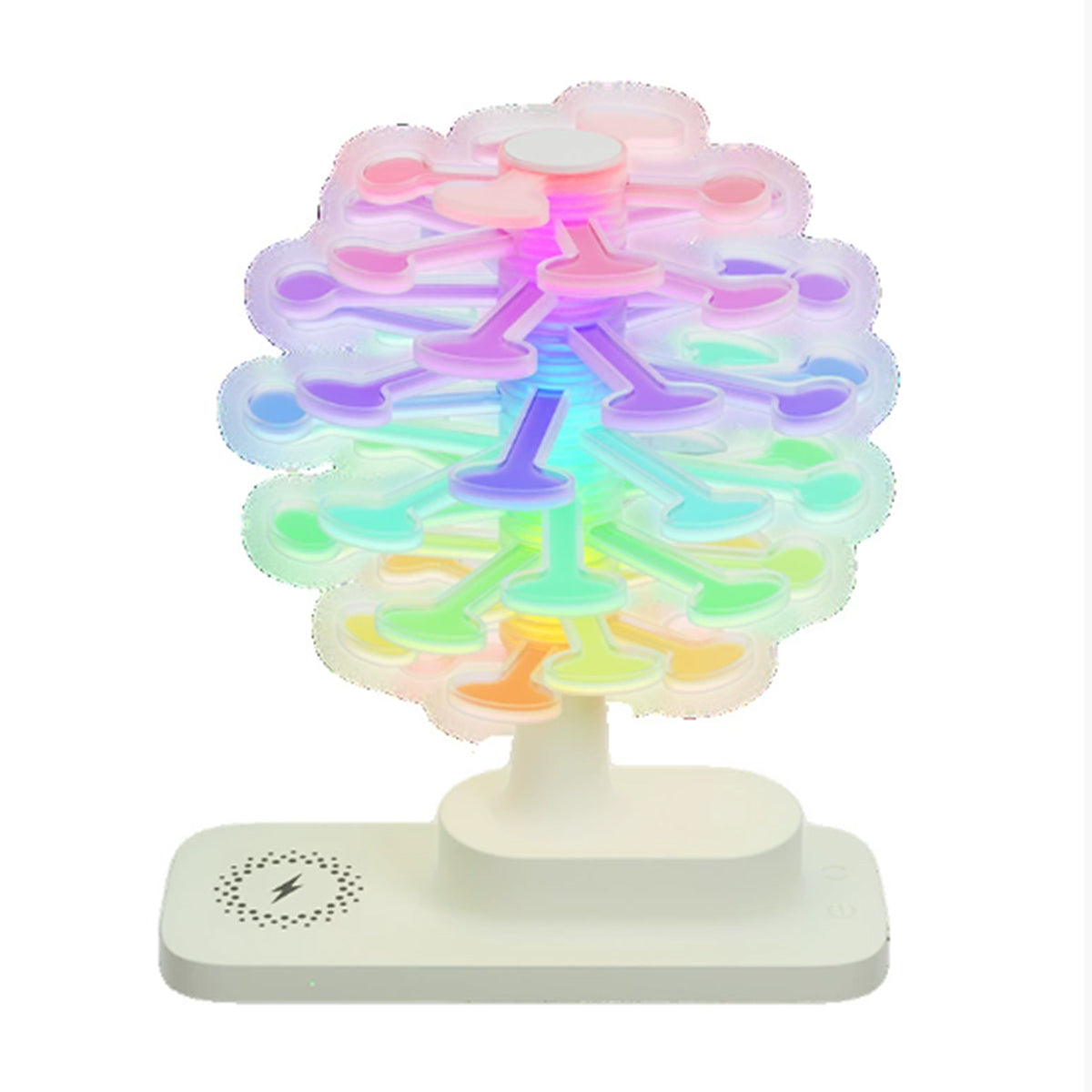 wireless fast charging spiral tree night light – creative desktop lamp, ambient bedroom decor