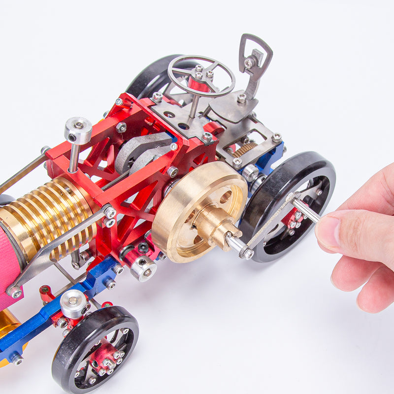 Flame Eater Vacuum Engine Stirling Wheel Tractor Model Educational Mechanical Vehicle Artwork - EngineDIY