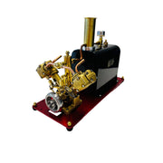 RW-BV2C Mini Reversible Reciprocating V-Type Dual-Cylinder Live Steam Engine and Boiler Model - EngineDIY