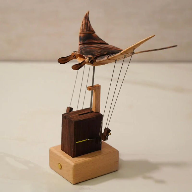 wooden manta ray bionic marine biological dynamic model