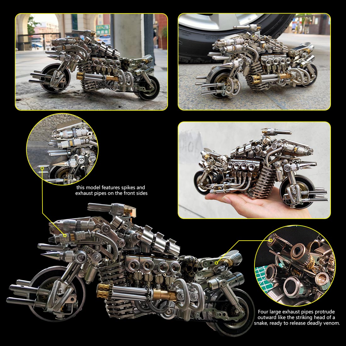 desperate pursuit motorcycle 3d diy metal assembly model creative ornament