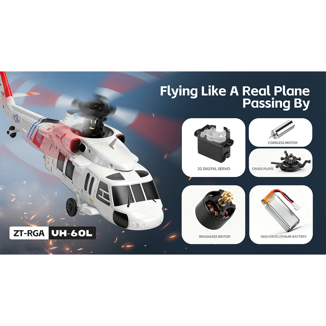 wl k270 uh-60l 2.4g 4ch 170-class 4-rotor flybarless realistic helicopter model with barometric altitude & left/right hand throttle adjustment (optical flow rtf version)
