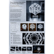 geometric refraction led desk lamp, transparent acrylic ambient light with touch dimming