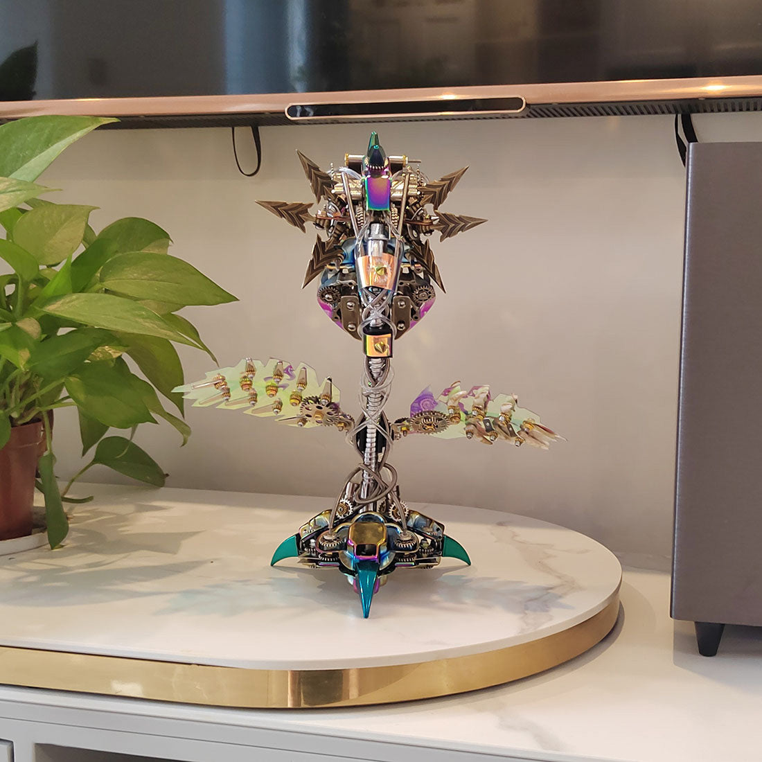 piranha plant flower 3d metal mechanical puzzle model kit with led lights