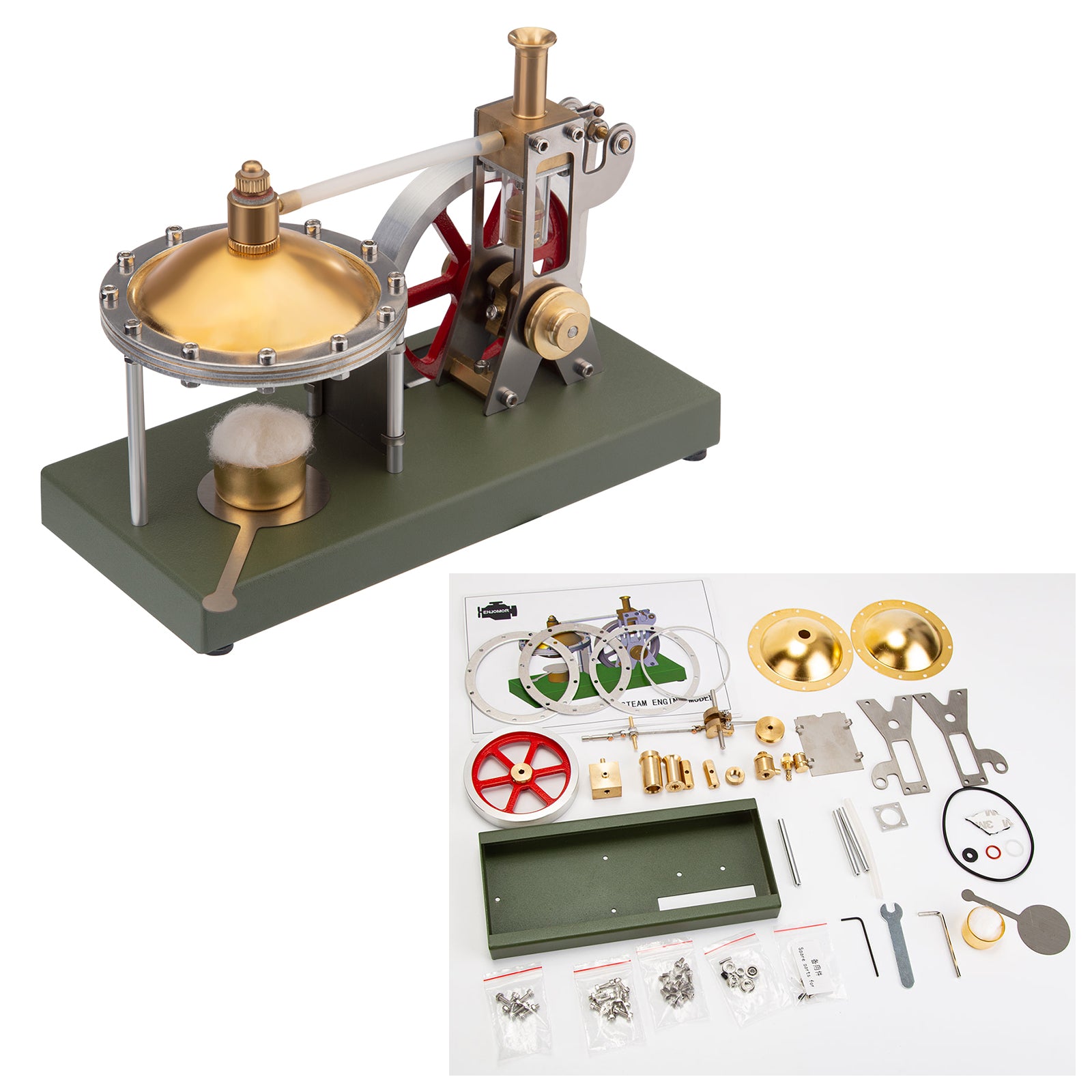Buildable Steam Engine Generator ENGINEDIY Retro Steam Engine Kit with Boiler, Steam Generator, Lamp ...