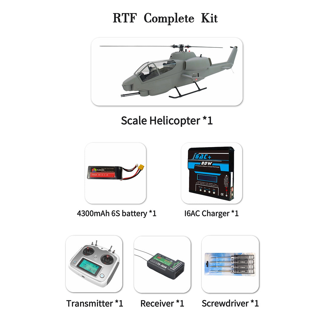 flishrc fl500 bell ah-1 cobra 500-class 2.4ghz 6ch scale rc helicopter with l7 flight controller, 4-mode gps positioning, realistic cockpit  rtf remote control helicopter