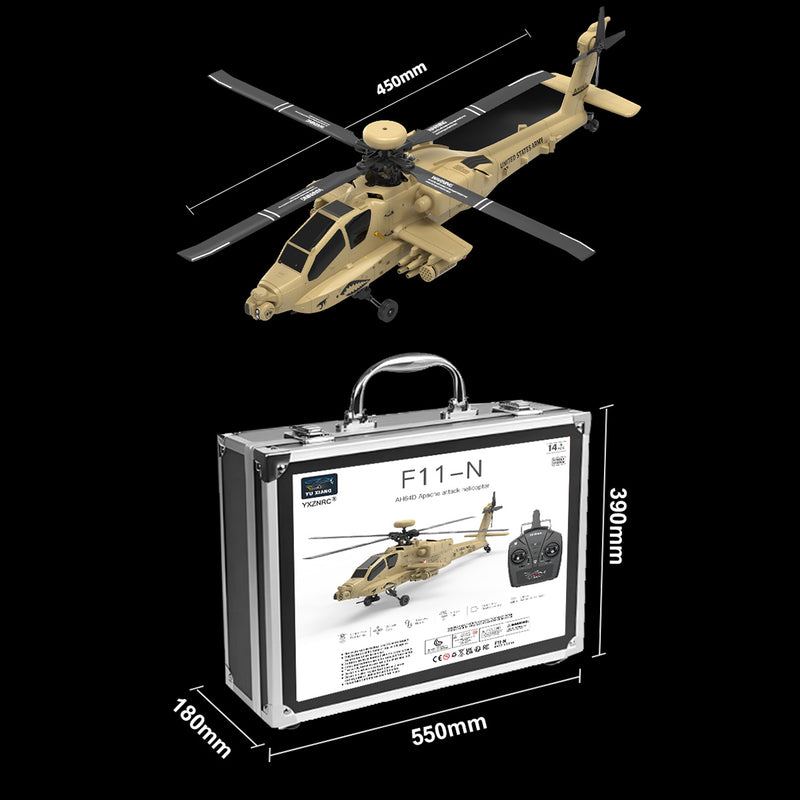 wolfbush & yu xiang f11-n ah64 apache rc helicopter – 1/32 scale 2.4g 6ch coaxial dual rotor with optical flow altitude hold