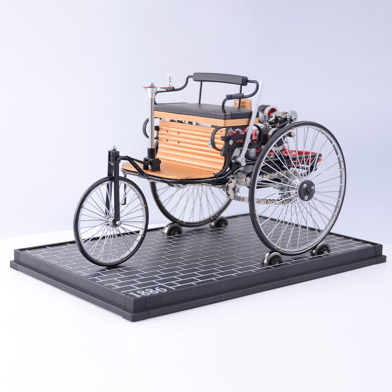 TECHING 1st Generation Retro Tricycle DIY Model – Metal Assembly Mechanical Model Kit, Educational & Collectible Gift for Adults - EngineDIY