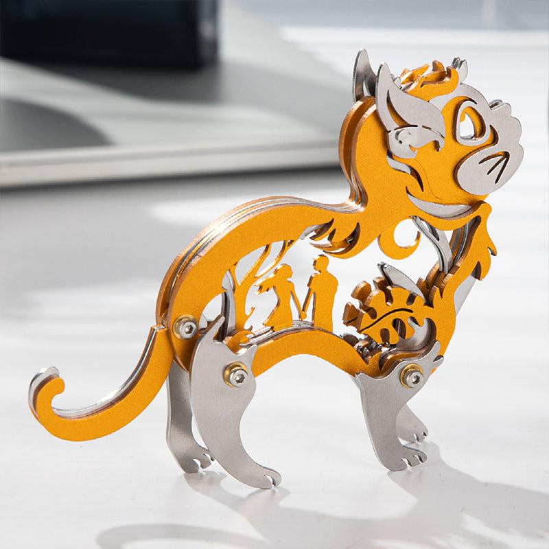 3D Metal Mechanical Cat Assembly Model Kit