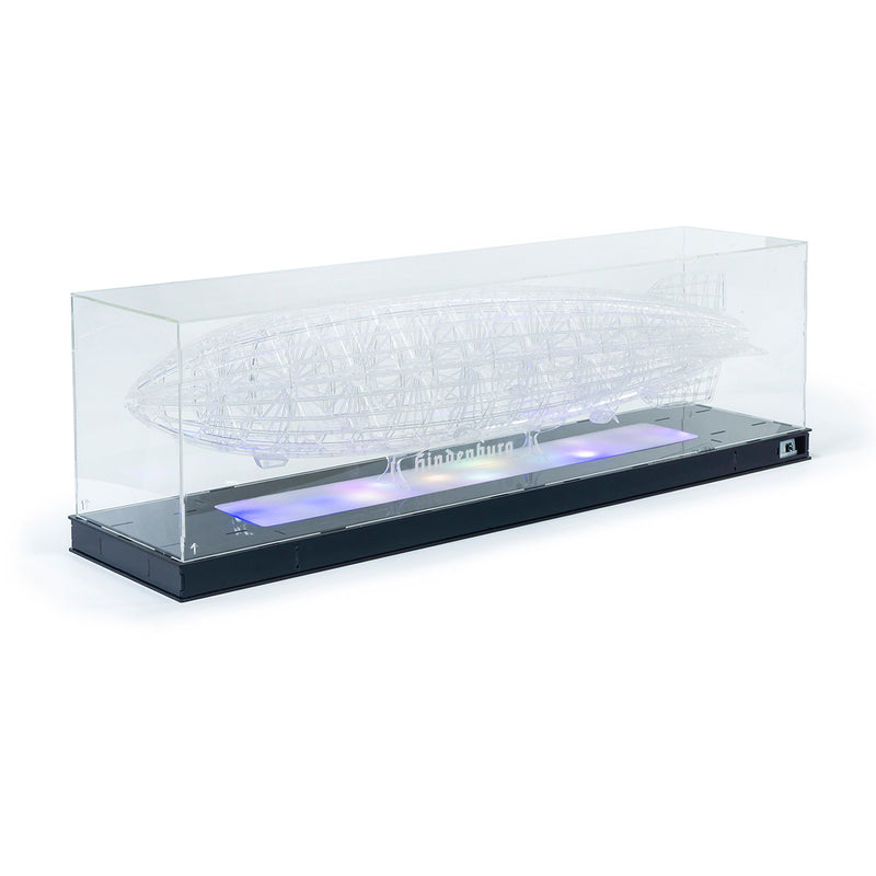 1/453 scale hindenburg zeppelin acrylic frame model kit, transparent assembly model with display case and led base, aviation history diy desktop craft