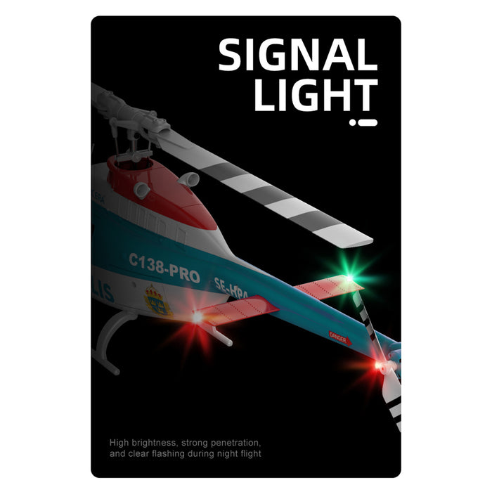 rc era c138pro 1/33 scale bell 206 2.4g 6ch flybarless single-rotor rc helicopter model with one-touch inverted flight (rtf version/police livery)